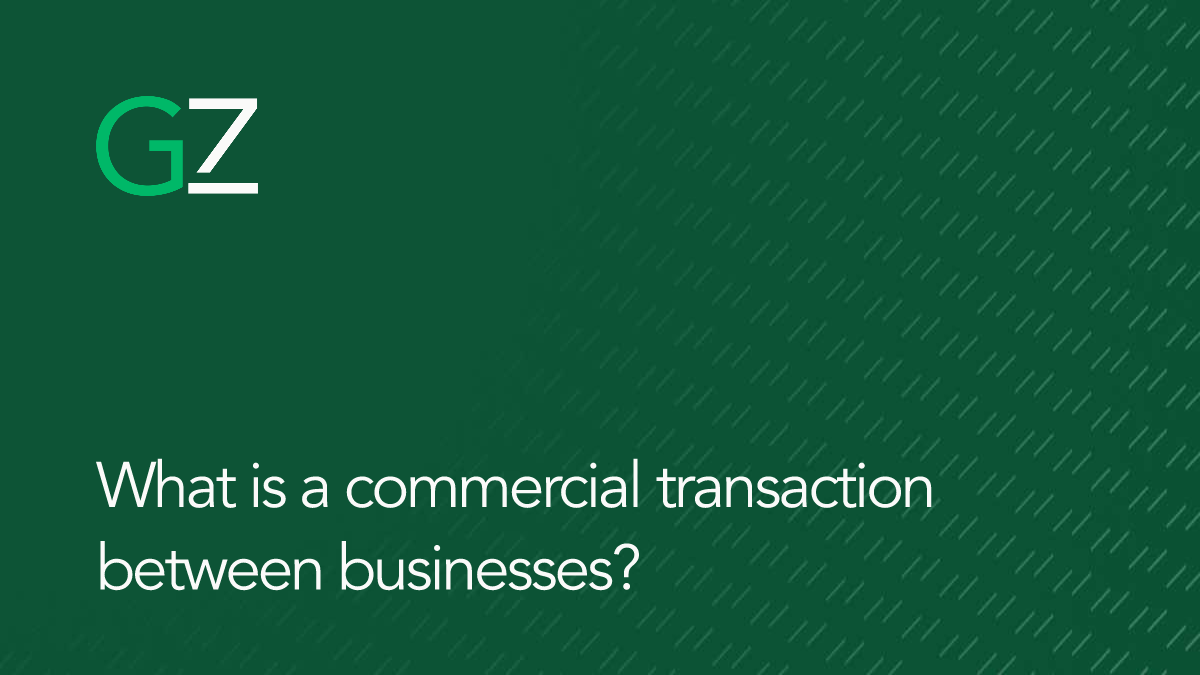 What is a commercial transaction between businesses?